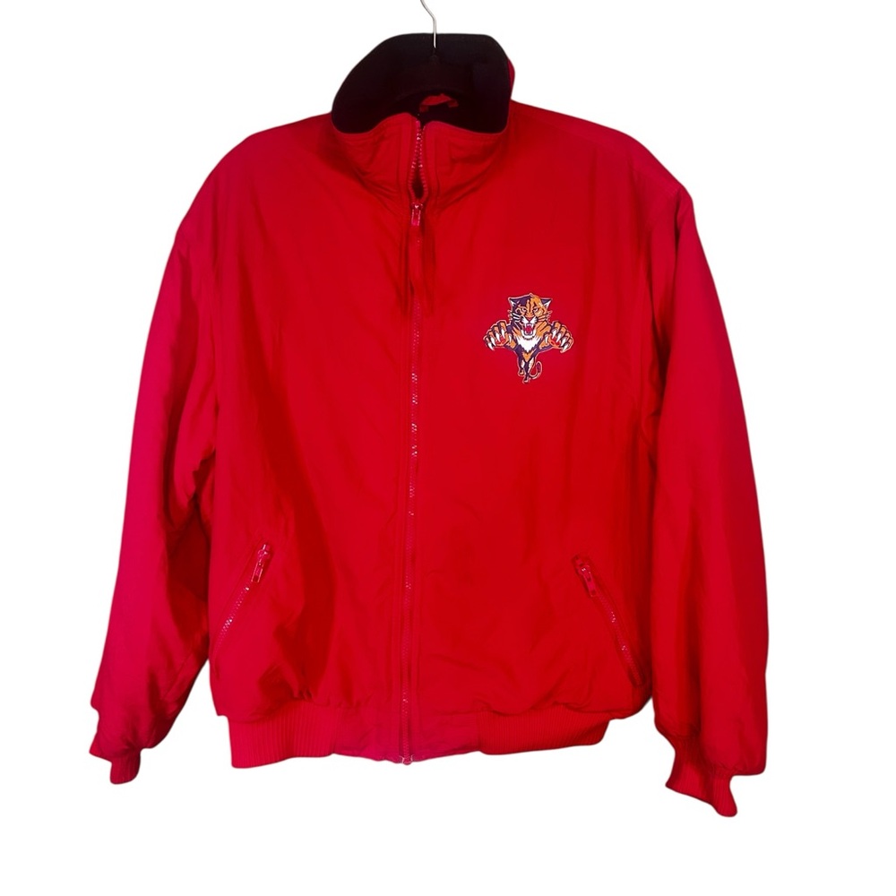 Reworked Vtg Eddie Bauer Florida Panthers Jacket Women L Upcycled 90s Windfoil